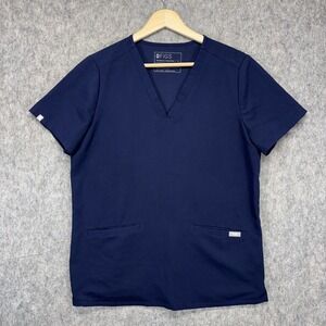 Figs Casma Scrub Top Women's Small Blue Short Sleeve Medical Nurse FW1100